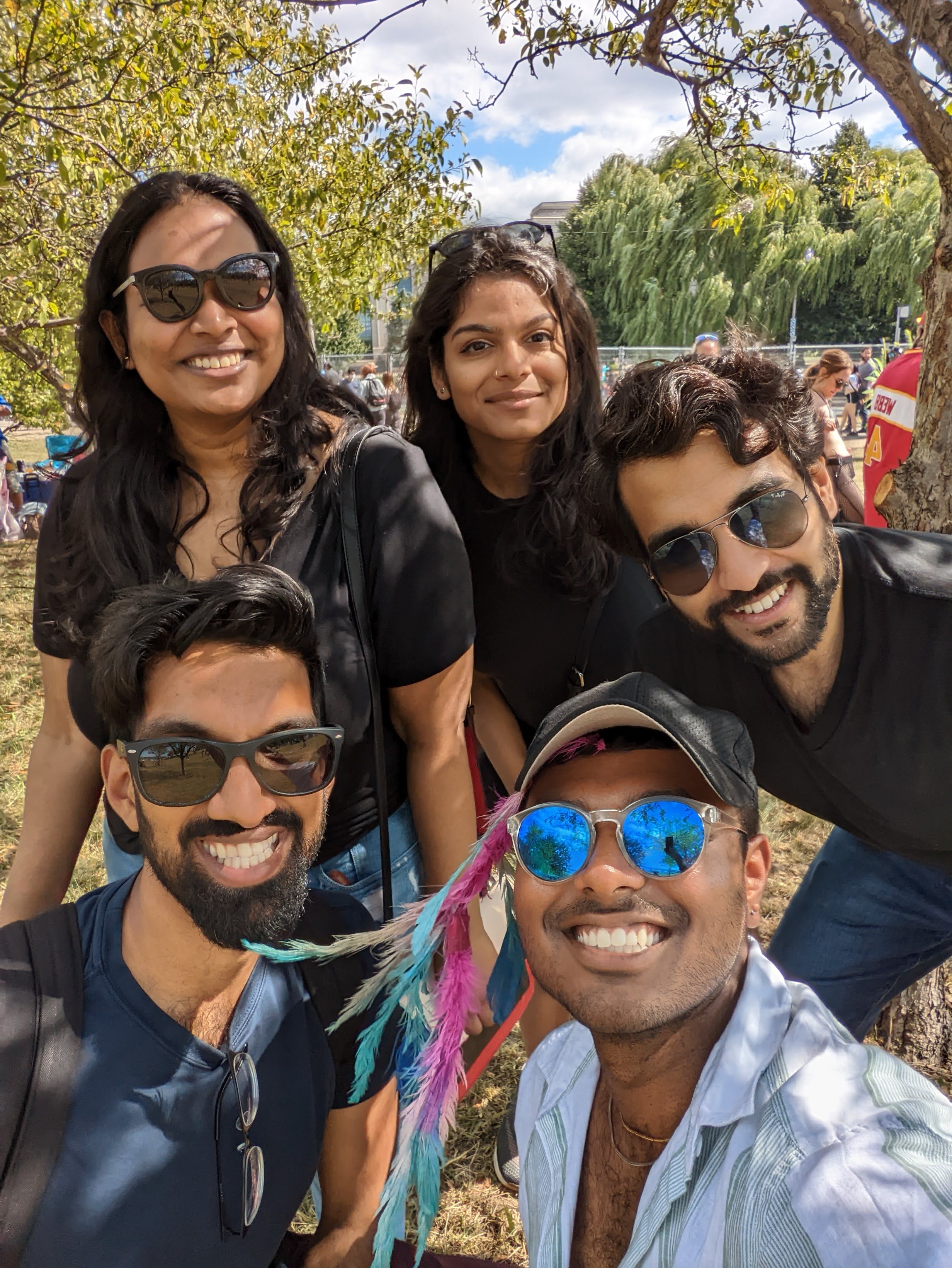 group of friends at Caribana parade