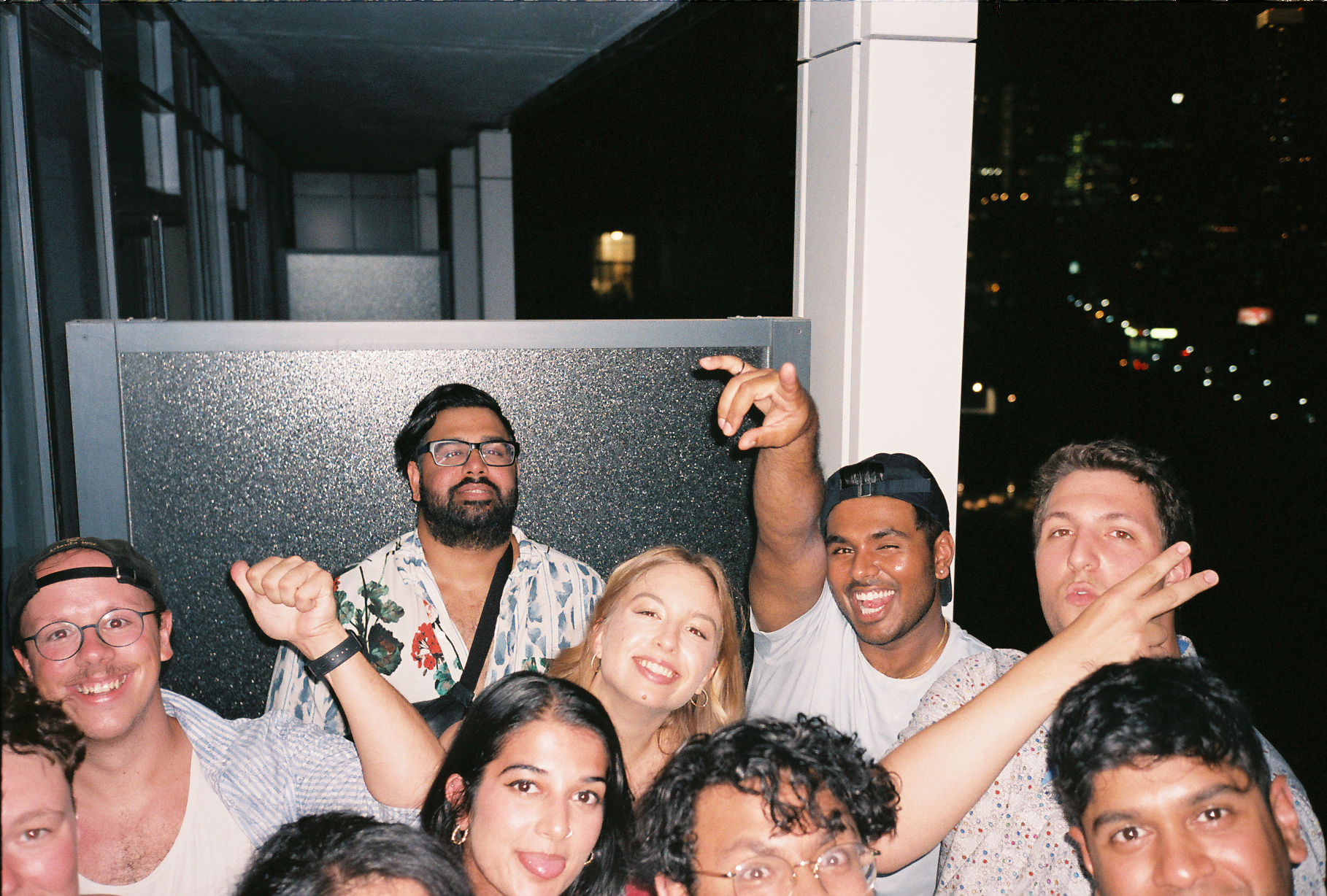 group of friends partying outside